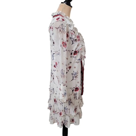 Storets White and Red Midi Dress with Ruffle Details - Picture 7 of 14